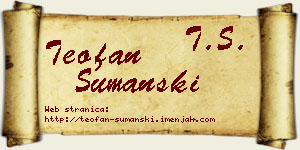 Teofan Šumanski vizit kartica